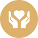 Caring hands with heart symbol