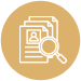 Stacked documents with magnifying glass icon